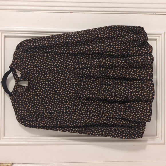 Black Animal Print Mock Neck Tiered Maternity Top - Picture 4 of 7